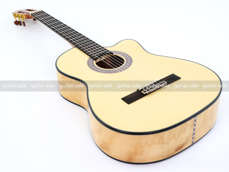 39 Inch Full Size Standard Cutaway Solid Spruce Top Classical Guitar (TY-038)