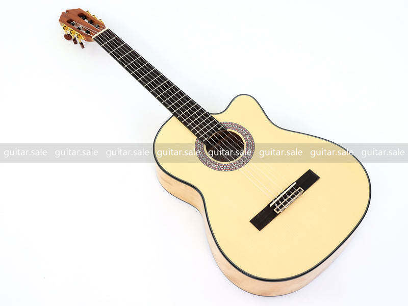 39 Inch Full Size Standard Cutaway Solid Spruce Top Classical Guitar (TY-038)