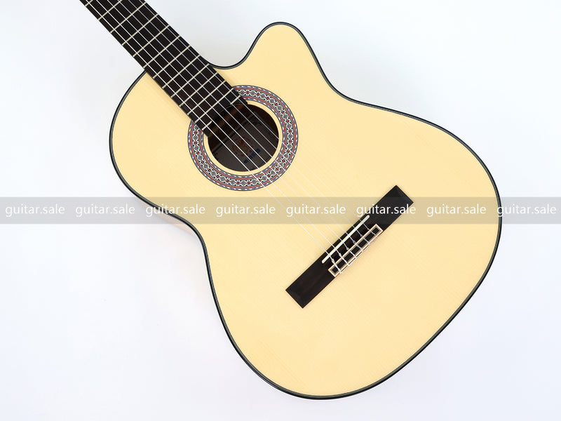 39 Inch Full Size Standard Cutaway Solid Spruce Top Classical Guitar (TY-038)