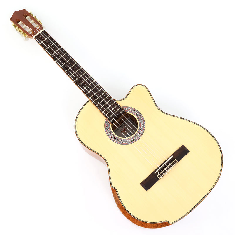 39 Inch Full Size Standard Cutaway Solid Spruce Top Classical Guitar (TY-041)