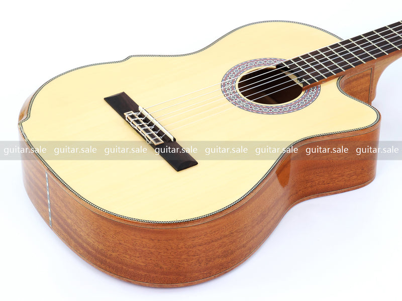 39 Inch Full Size Standard Cutaway Solid Spruce Top Classical Guitar (TY-041)