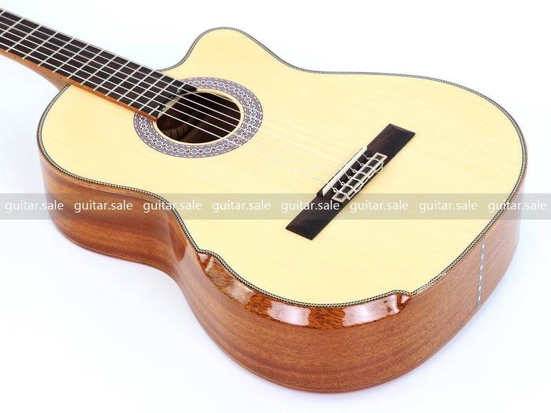 39 Inch Full Size Standard Cutaway Solid Spruce Top Classical Guitar (TY-041)