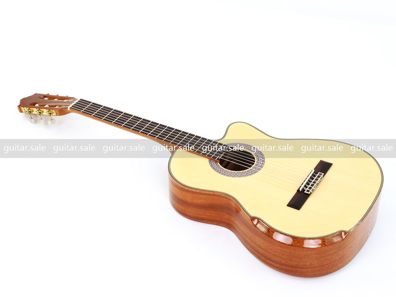 39 Inch Full Size Standard Cutaway Solid Spruce Top Classical Guitar (TY-041)