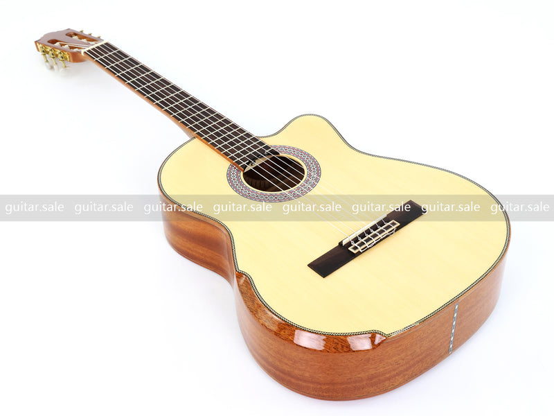 39 Inch Full Size Standard Cutaway Solid Spruce Top Classical Guitar (TY-041)