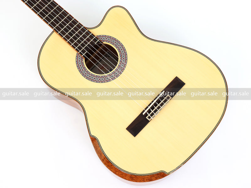 39 Inch Full Size Standard Cutaway Solid Spruce Top Classical Guitar (TY-041)