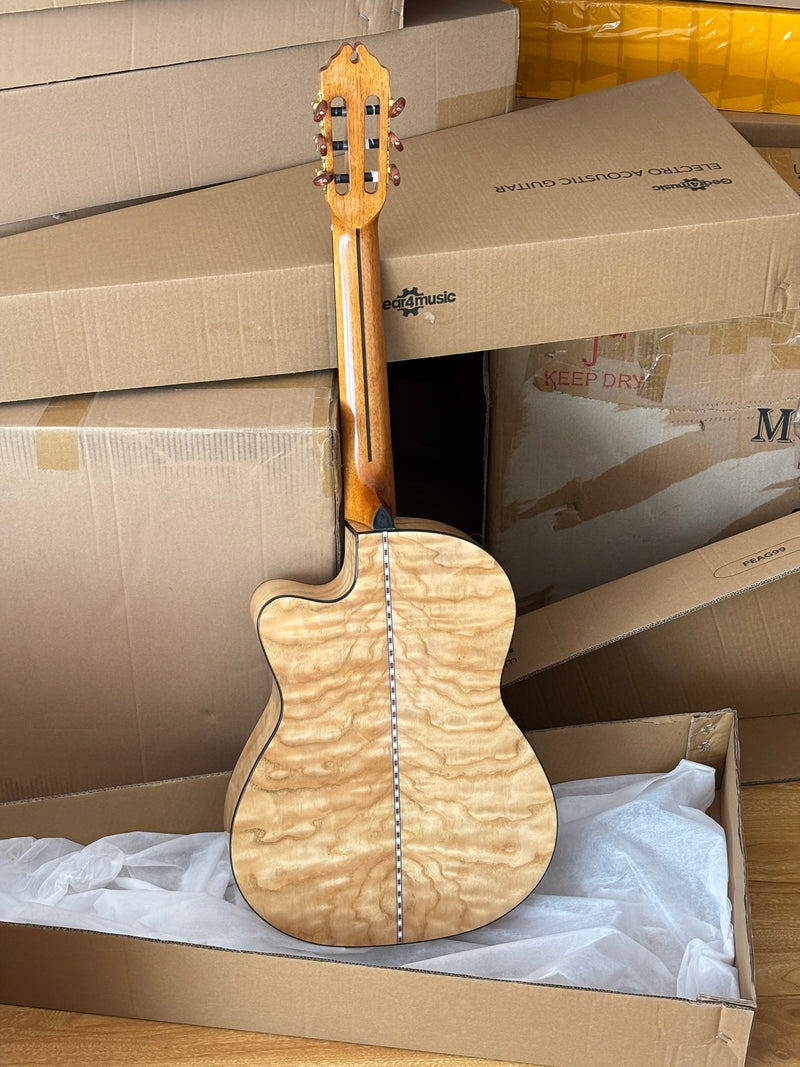 39 Inch Full Size Standard Cutaway Solid Spruce Top Classical Guitar (TY-038)