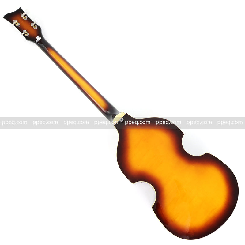 4-String Thick Semi-Hollow Violin Style Fretless Electric Bass Guitar (PHY-137)
