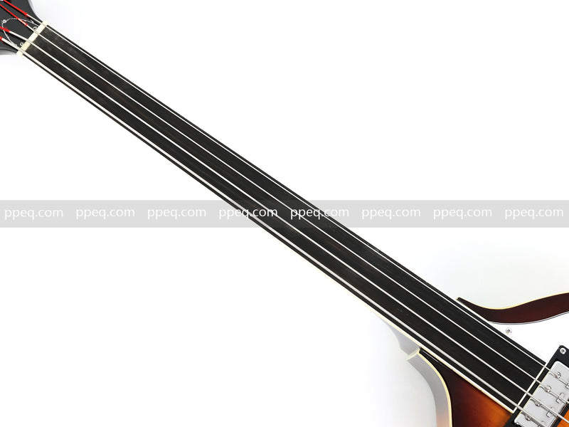 4-String Thick Semi-Hollow Violin Style Fretless Electric Bass Guitar (PHY-137)