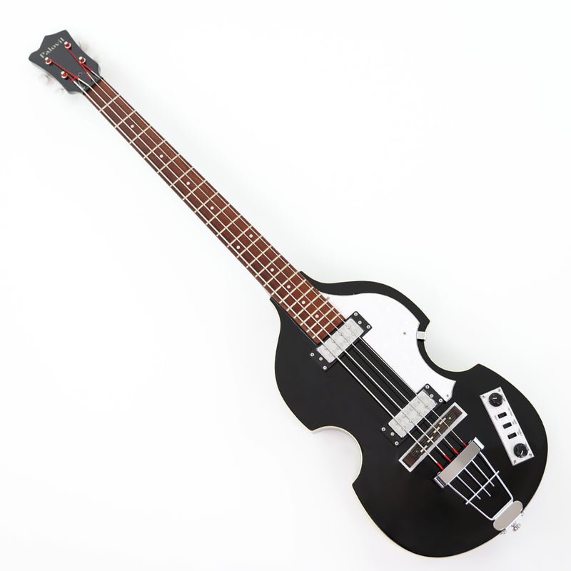 4-String Violin-Shaped Electric Bass Guitar with Gloss Black Finish (PHY-166)
