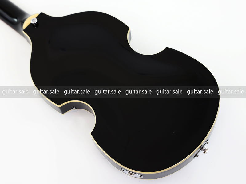 4-String Violin-Shaped Electric Bass Guitar with Gloss Black Finish (PHY-166)