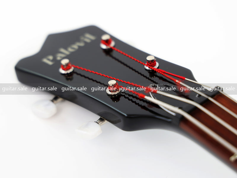 4-String Violin-Shaped Electric Bass Guitar with Gloss Black Finish (PHY-166)
