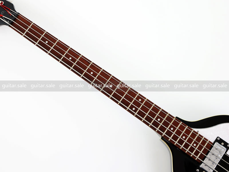 4-String Violin-Shaped Electric Bass Guitar with Gloss Black Finish (PHY-166)