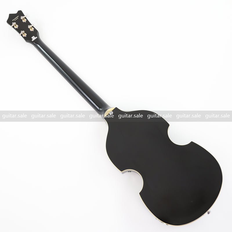 4-String Violin-Shaped Electric Bass Guitar with Gloss Black Finish (PHY-166)