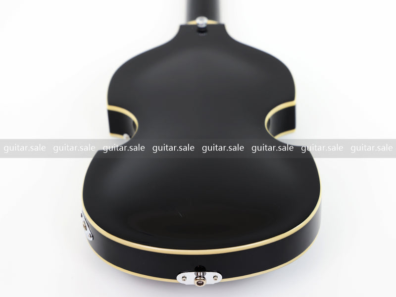 4-String Violin-Shaped Electric Bass Guitar with Gloss Black Finish (PHY-166)
