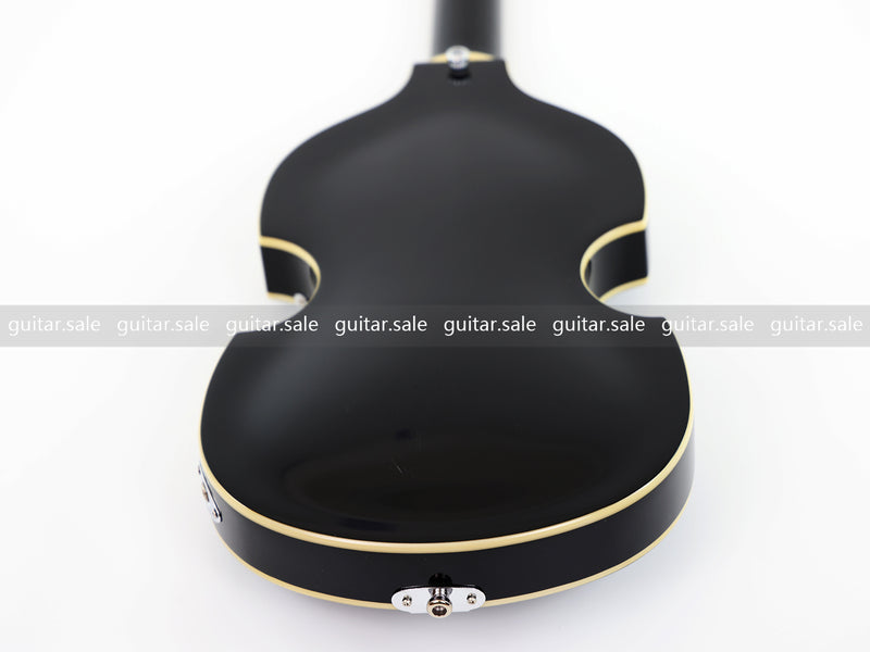 4-String Violin-Shaped Electric Bass Guitar with Gloss Black Finish (PHY-166)