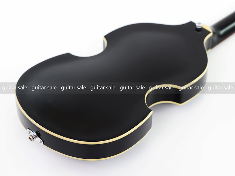 4-String Violin-Shaped Electric Bass Guitar with Gloss Black Finish (PHY-166)