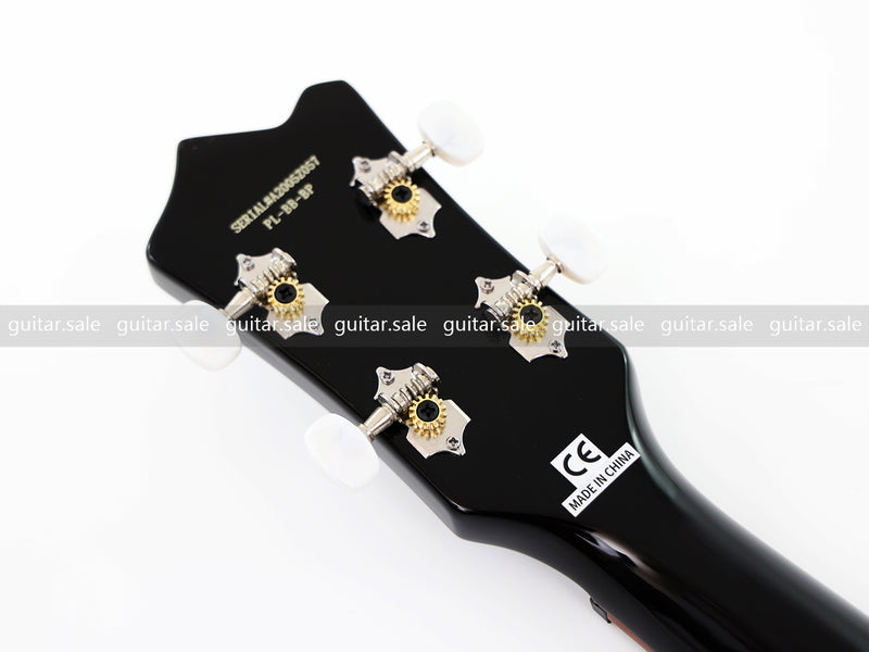 4-String Violin-Shaped Electric Bass Guitar with Gloss Black Finish (PHY-166)
