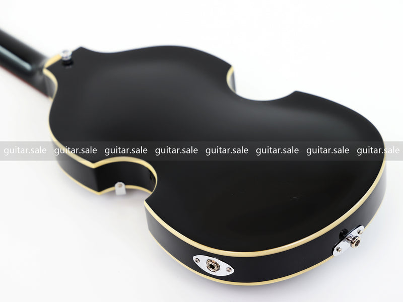 4-String Violin-Shaped Electric Bass Guitar with Gloss Black Finish (PHY-166)