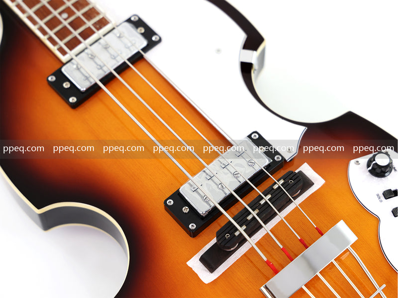 4-String Violin-Shaped Electric Bass Guitar with Gloss Sunburst Finish (HY-2550)