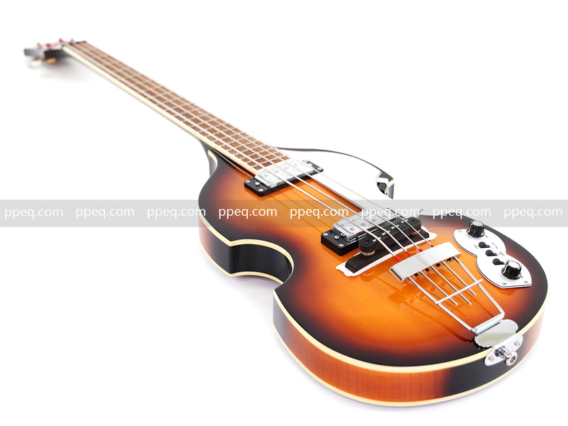 4-String Violin-Shaped Electric Bass Guitar with Gloss Sunburst Finish (HY-2550)