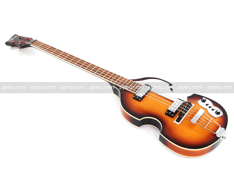 4-String Violin-Shaped Electric Bass Guitar with Gloss Sunburst Finish (HY-2550)