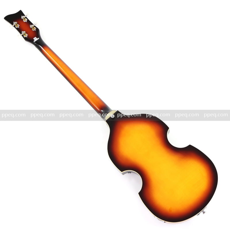 4-String Violin-Shaped Electric Bass Guitar with Gloss Sunburst Finish (HY-2550)