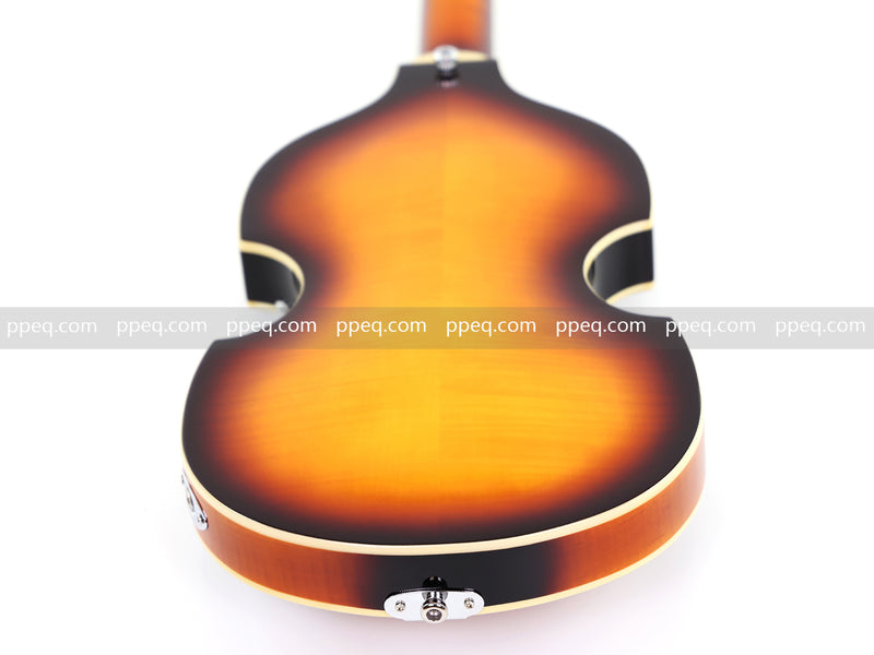 4-String Violin-Shaped Electric Bass Guitar with Gloss Sunburst Finish (HY-2550)