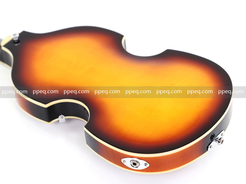 4-String Violin-Shaped Electric Bass Guitar with Gloss Sunburst Finish (HY-2550)