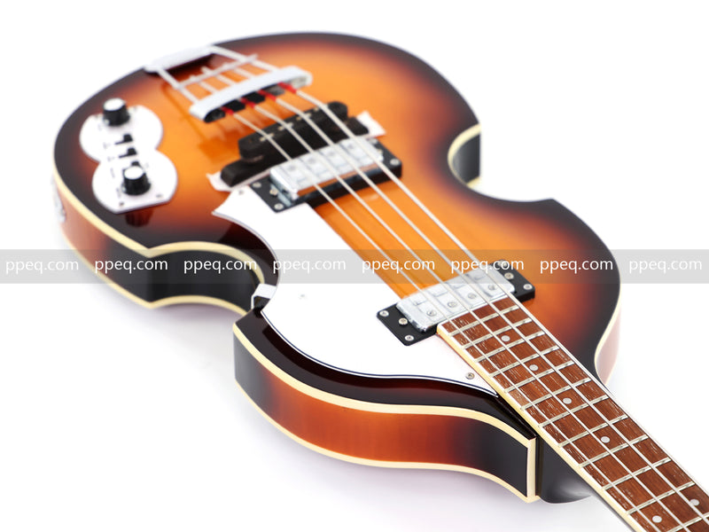 4-String Violin-Shaped Electric Bass Guitar with Gloss Sunburst Finish (HY-2550)