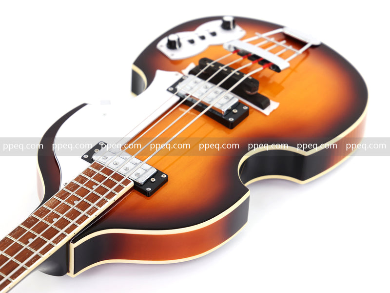 4-String Violin-Shaped Electric Bass Guitar with Gloss Sunburst Finish (HY-2550)