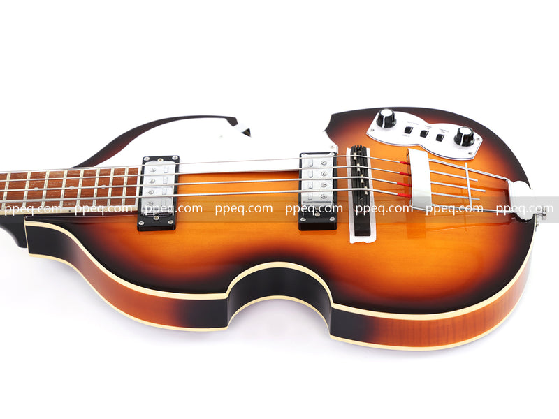 4-String Violin-Shaped Electric Bass Guitar with Gloss Sunburst Finish (HY-2550)