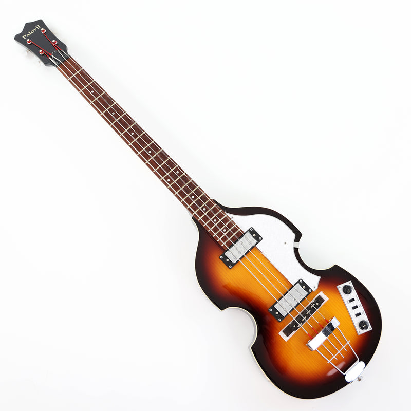 4-String Violin-Shaped Electric Bass Guitar with Gloss Sunburst Finish (PHY-165)