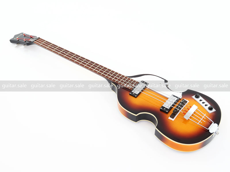 4-String Violin-Shaped Electric Bass Guitar with Gloss Sunburst Finish (PHY-165)