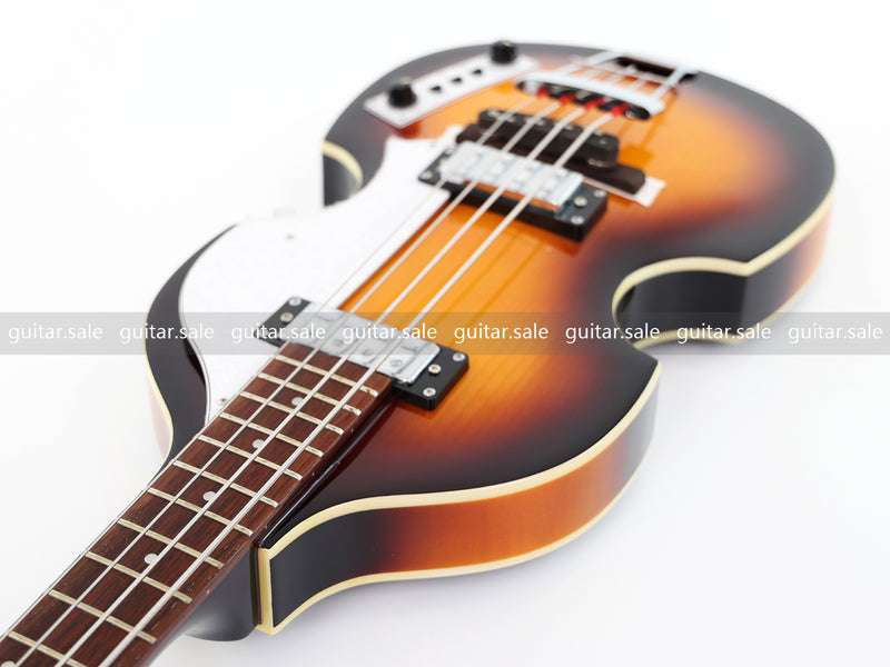 4-String Violin-Shaped Electric Bass Guitar with Gloss Sunburst Finish (PHY-165)