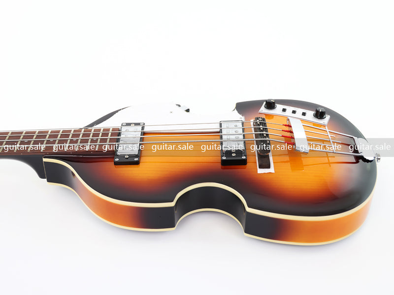 4-String Violin-Shaped Electric Bass Guitar with Gloss Sunburst Finish (PHY-165)