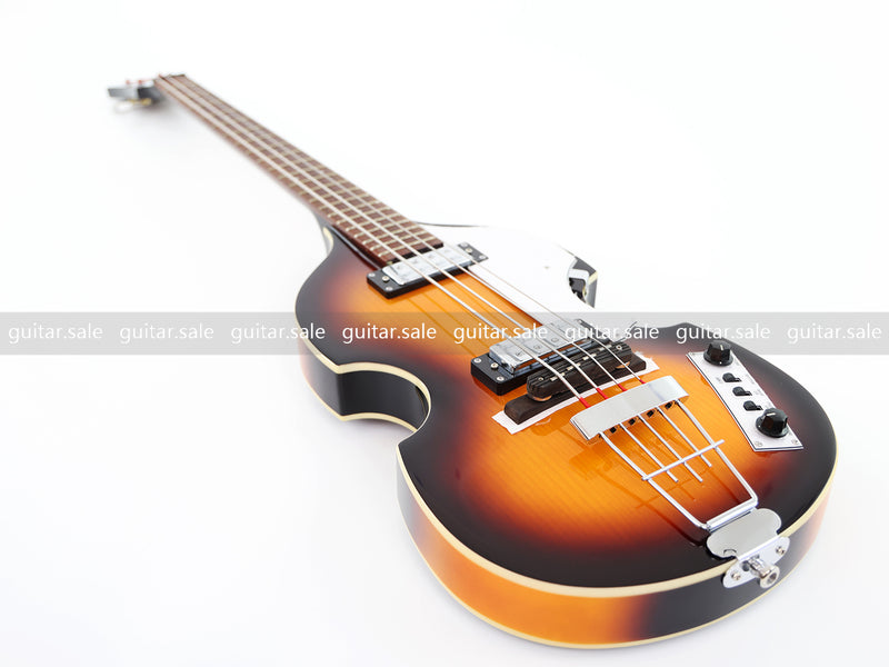 4-String Violin-Shaped Electric Bass Guitar with Gloss Sunburst Finish (PHY-165)