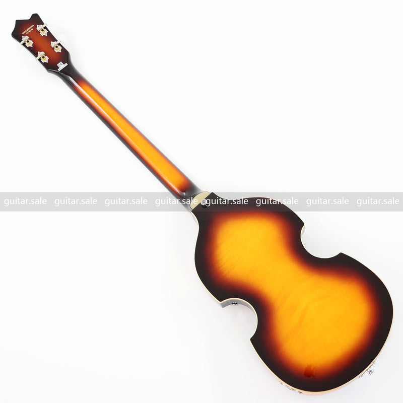 4-String Violin-Shaped Electric Bass Guitar with Gloss Sunburst Finish (PHY-165)