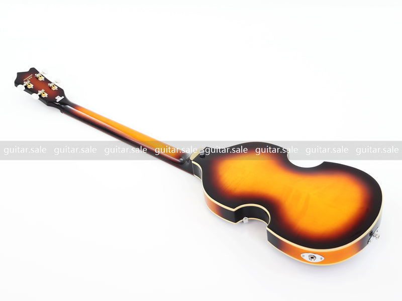 4-String Violin-Shaped Electric Bass Guitar with Gloss Sunburst Finish (PHY-165)