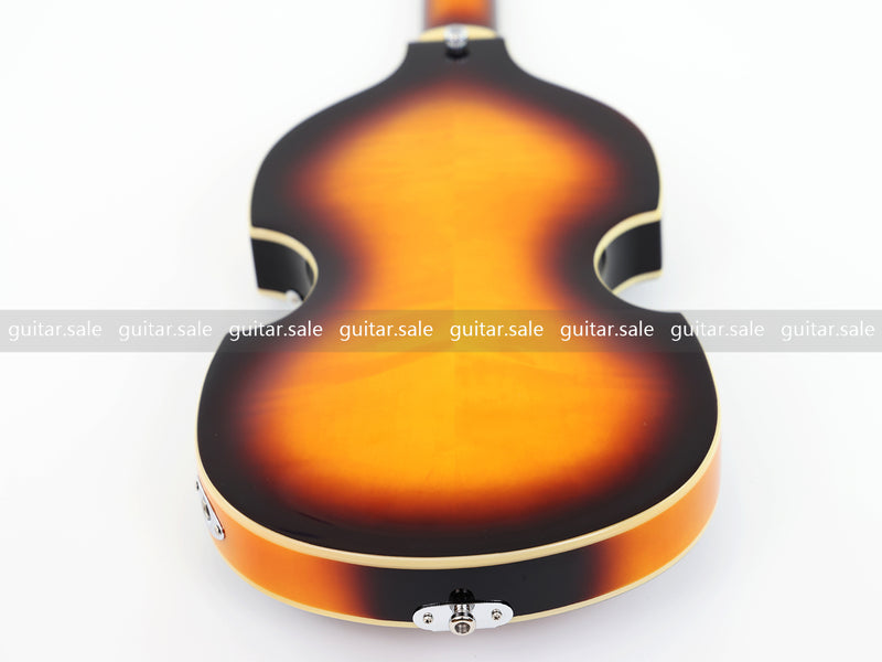 4-String Violin-Shaped Electric Bass Guitar with Gloss Sunburst Finish (PHY-165)