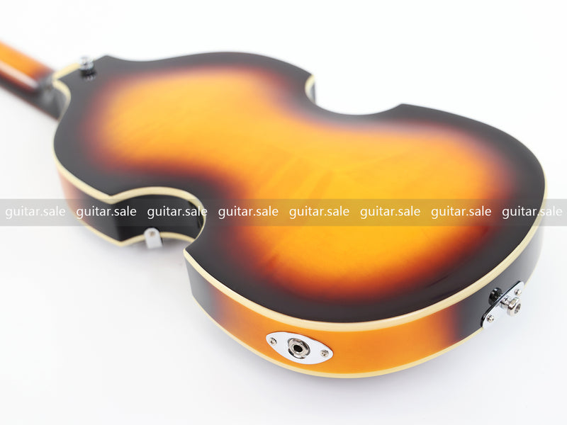 4-String Violin-Shaped Electric Bass Guitar with Gloss Sunburst Finish (PHY-165)