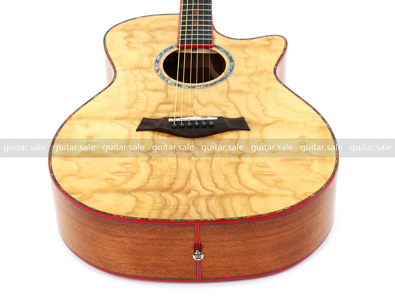 41-Inch GA Cutaway Acoustic Guitar with Figured Ash Top (TY-028)