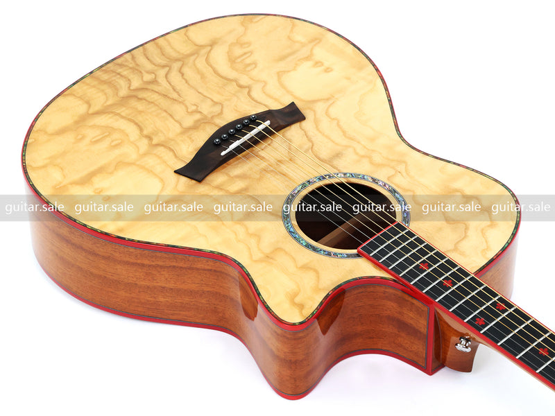 41-Inch GA Cutaway Acoustic Guitar with Figured Ash Top (TY-028)