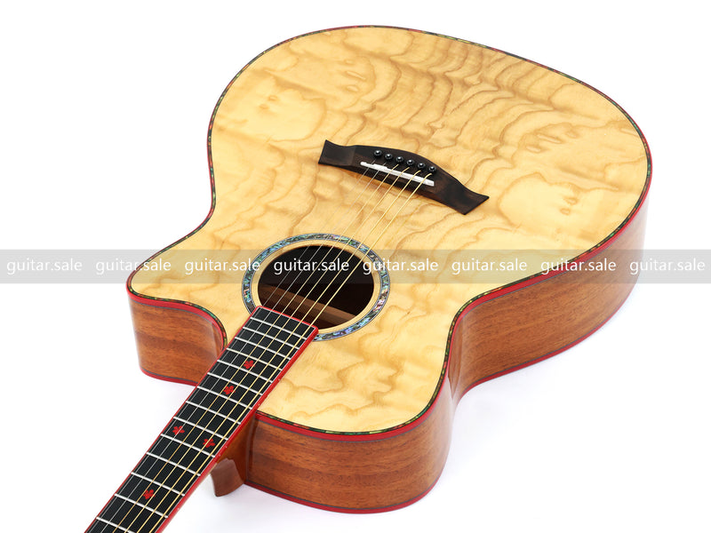 41-Inch GA Cutaway Acoustic Guitar with Figured Ash Top (TY-028)