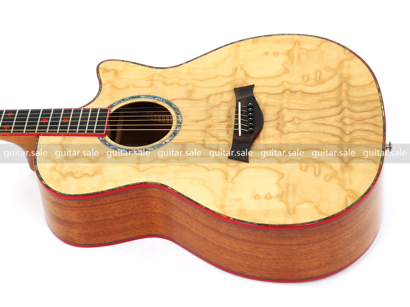 41-Inch GA Cutaway Acoustic Guitar with Figured Ash Top (TY-028)