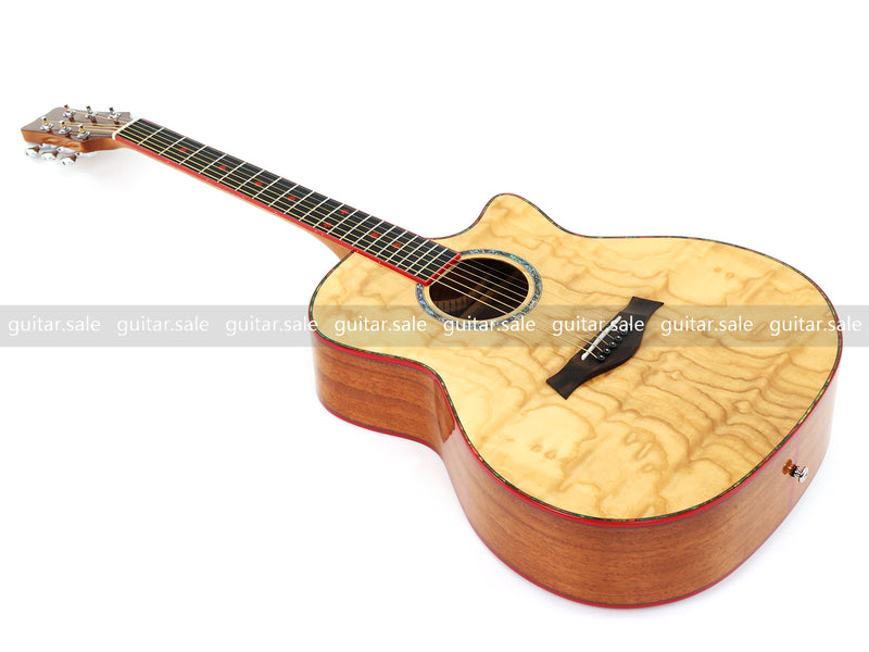 41-Inch GA Cutaway Acoustic Guitar with Figured Ash Top (TY-028)