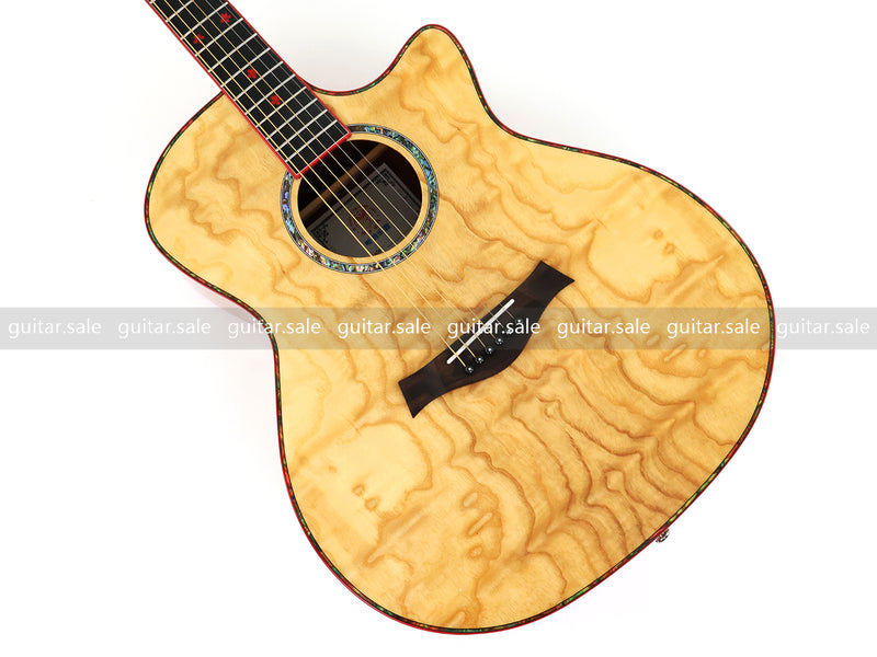 41-Inch GA Cutaway Acoustic Guitar with Figured Ash Top (TY-028)