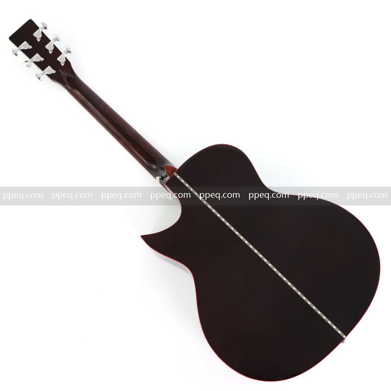 41-inch All Solid Mahogany Body Acoustic Guitar with Gloss Finish (TY-007)