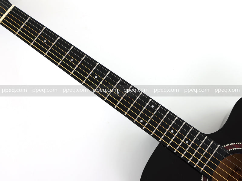 41-inch All Mahogany - All Black Glossy Finish Acoustic Guitar (JY-D4001-B)