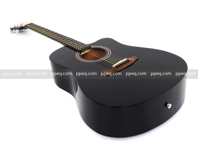 41-inch All Mahogany - All Black Glossy Finish Acoustic Guitar (JY-D4001-B)