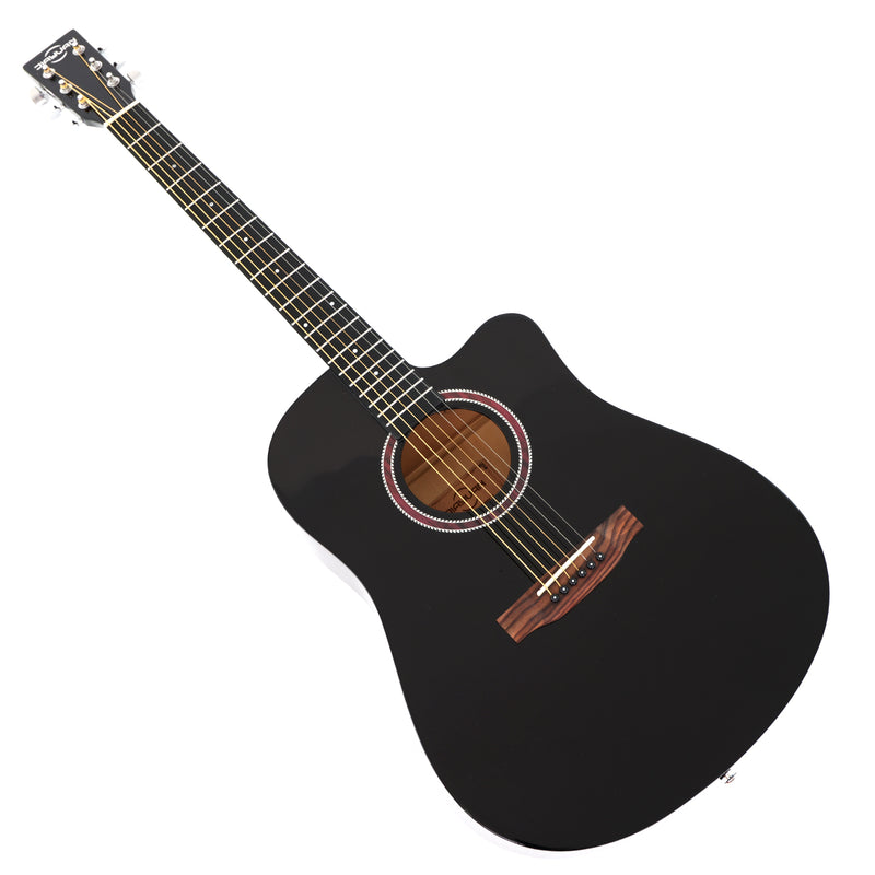 41-inch All Mahogany - All Black Glossy Finish Acoustic Guitar (JY-D4001-B)
